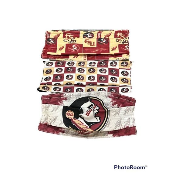 Unbranded Other - FSU - SEMINOLES - Size 7" x 5" - Cloth Mask - Wash & Re-Use 3 pack